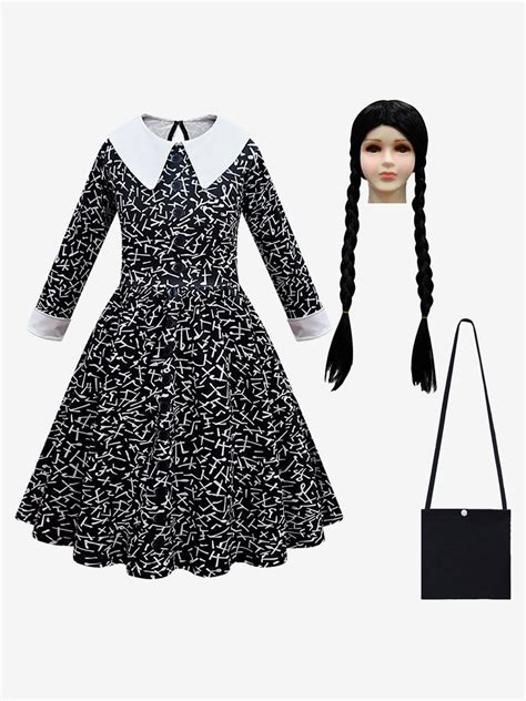 La famille Addams film Cosplay mercredi enfant Cosplay robe une pièce