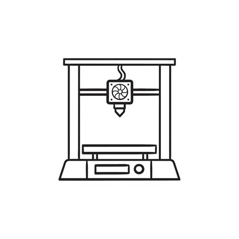 Premium Vector D Printer Hand Drawn Outline Doodle Icon Additive