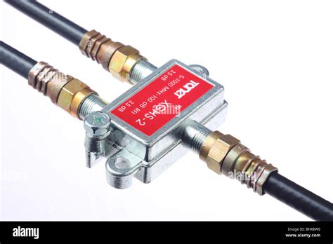 Cable tv splitter with connectors Stock Photo - Alamy