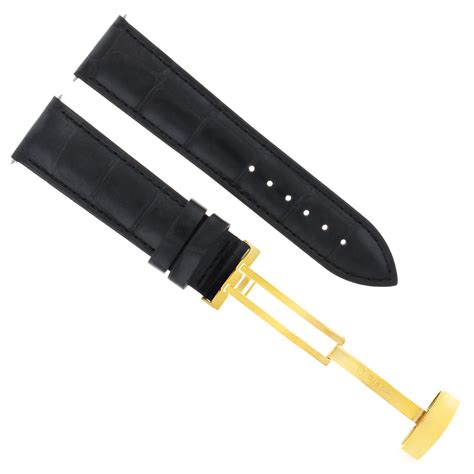 Mm Leather Watch Strap Band Deployment Clasp For Breitling Gold