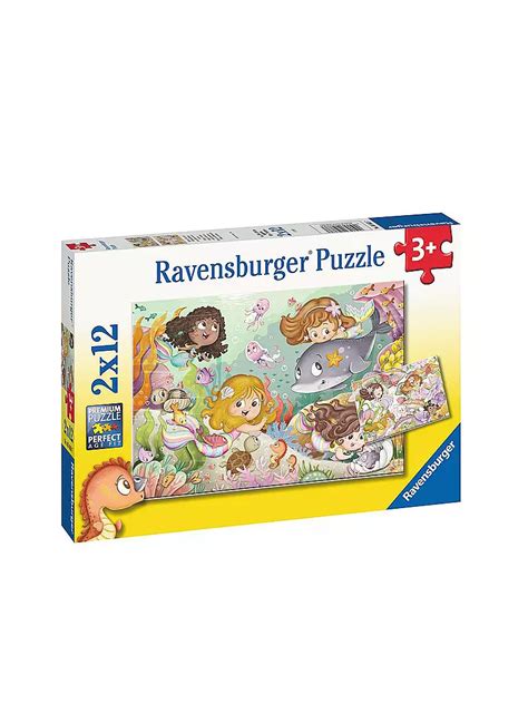 RAVENSBURGER Kinderpuzzle Kleine Feen Und Meerjungfrauen 2x12 Teile