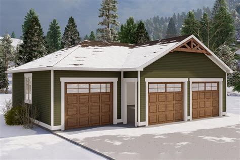 Craftsman-style 3-Car Garage - 61255UT | Architectural Designs - House ...