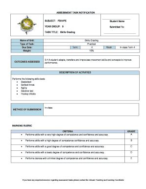 Fillable Online Mayfieldsanc Catholic Edu Assessment Task Notification