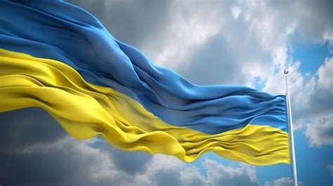 Premium AI Image The Ukrainian Flag Waving In The Wind Against A