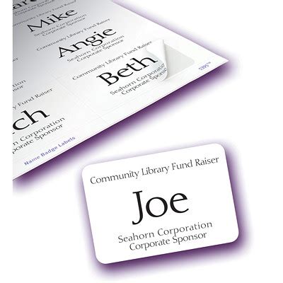 Avery 5395 Flexible Self Adhesive Name Badge Labels Matte White 2 1 3