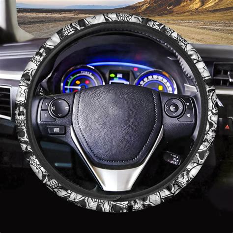 Instantarts Fashion Punk Skull Design Car Steering Wheel Cover Cool