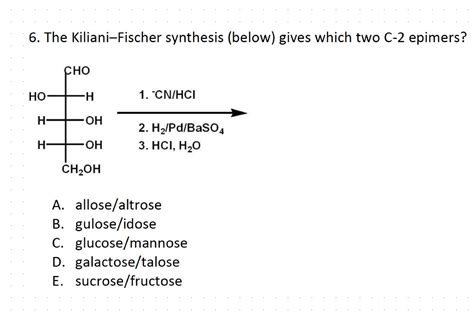 Solved 6 The Kiliani Fischer Synthesis Below Gives Which