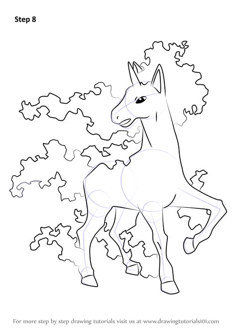 Learn How To Draw Rapidash From Pokemon Pokemon Step By Step