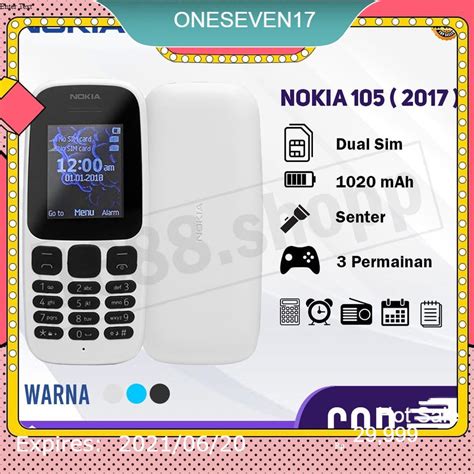 Jual HP NOKIA 105 JADUL DUAL SIM NEW Shopee Indonesia