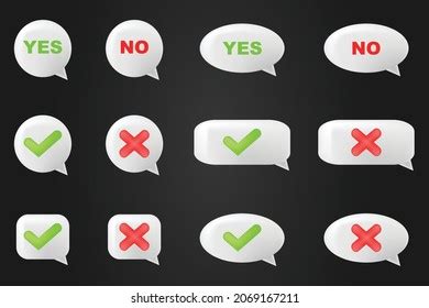 Correct Wrong Speech Bubble Realistic Vector Stock Vector Royalty Free