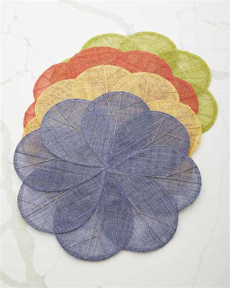 Deborah Rhodes Sinamay Flower Placemats Set Of 4 Neiman Marcus