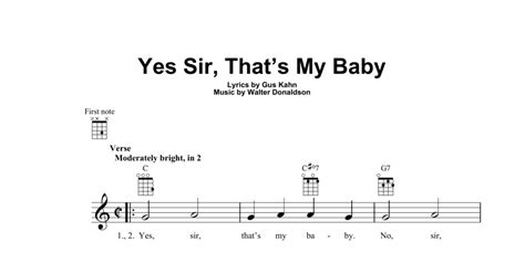 Yes Sir Thats My Baby Ukulele Print Sheet Music Now