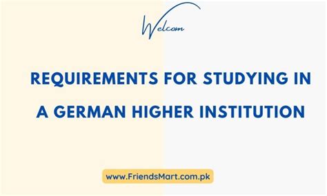 Requirements for Studying in a German Higher Institution