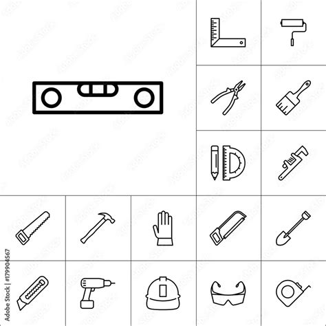 bubble level icon  white background construction set stock