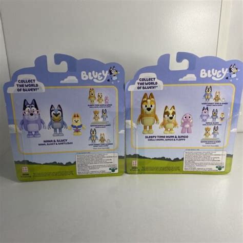 Bluey Figures 2 Two Packs Nana And Bluey Plus Sleepy Time Mum And Bingo