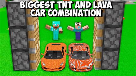 Secret Combination Biggest Cars Lava And Tnt In Minecraft New Huge