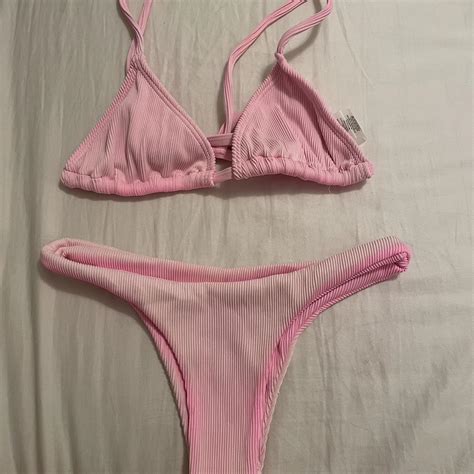 Bubblegum Pink Ribbed Kulani Kinis Bikini Its Now Depop