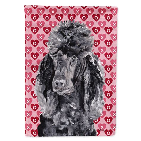 Carolines Treasures SC9698GF Black Standard Poodle Hearts And Love Flag