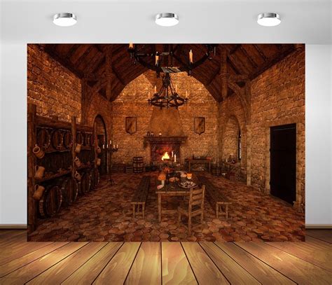 Beleco 8x6ft Fabric Medieval Kitchen Backdrop Ancient