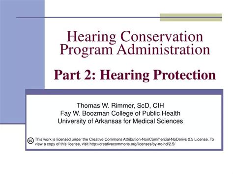 PPT Hearing Conservation Program Administration Part 2 Hearing