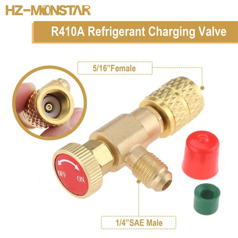 R410a Refrigerant Charging Valve Liquid Safety Adapter Flow Control Ball Valve