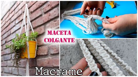 Tutorial PORTA MACETA COLGANTE con nudos básicos de MACRAME YouTube