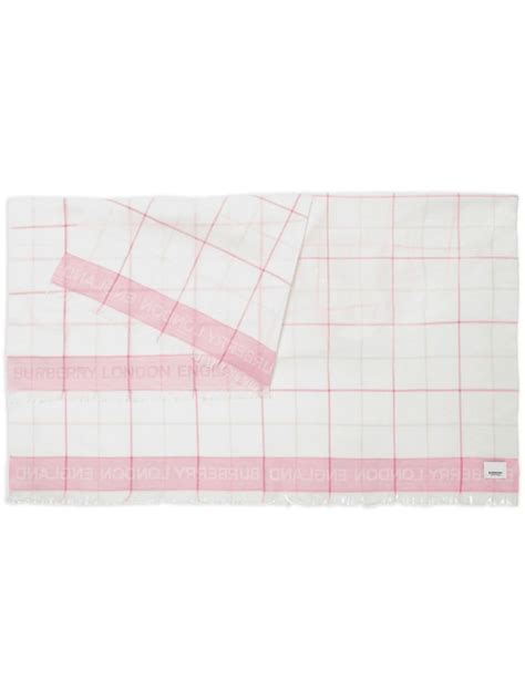 Burberry check-pattern Cotton Scarf | White | FARFETCH