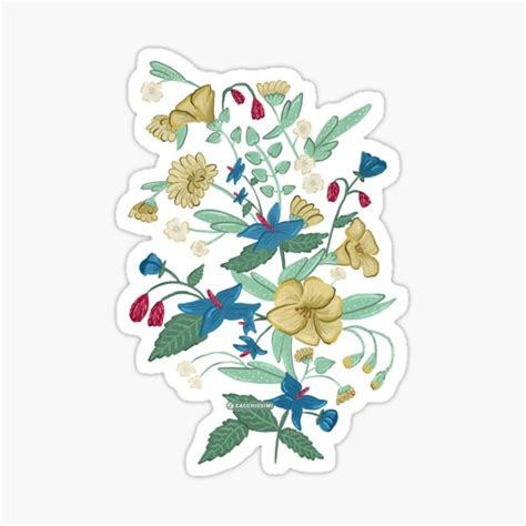 Wild Flower Bouquet Sticker By Zacchissimi Redbubble