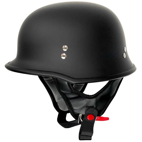 Outlaw Helmets T99 Matte Black German Style Motorcycle Half Helmet for ...