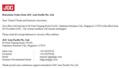 Jgc Asia Pacific Pte Ltd