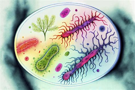 Prachtige Microworld Microben Van Verschillende Vormen Generatieve Ai