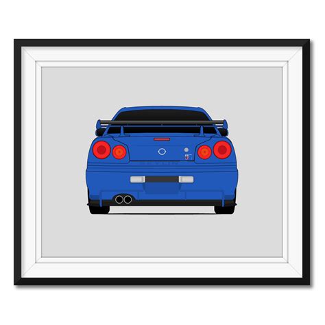 Nissan Skyline GT-R R34 1998-2002 rear Fast and the - Etsy