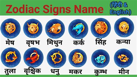 Zodiac Signs Name In English राशियों के नाम इंग्लिश में Rashiyon Ke