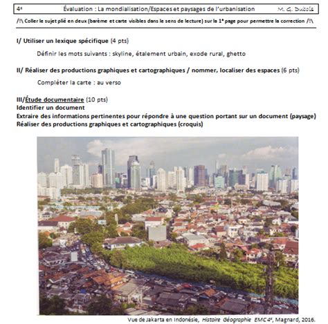 Evaluation Geo Geo La Mondialisation Espaces Et Paysages De L