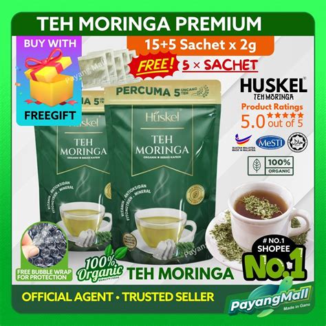 HUSKEL Teh Moringa Oleifera Tea Untuk Stabilkan Gula Diabetes Detox