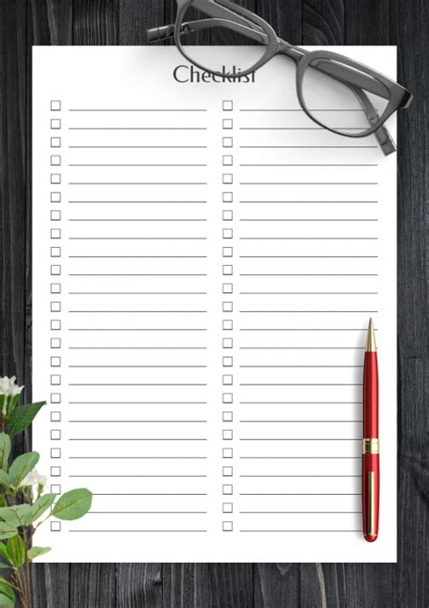 Free Printable Blank Checklist Template Printable Templates