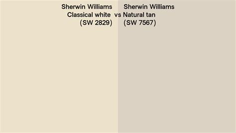 Sherwin Williams Classical White Vs Natural Tan Side By Side Comparison