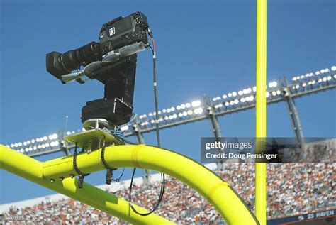 The Goalpost Camera Is Shown During The New England Patriots Game