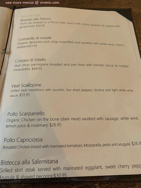 Menu at Zero Otto Nove pizzeria, Armonk