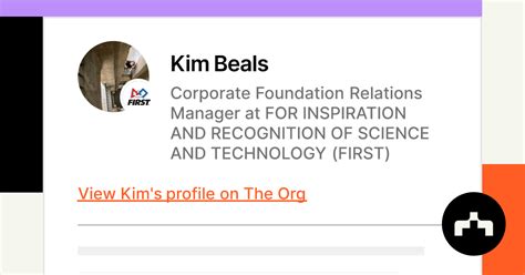 Kim Beals Corporate Foundation Relations Manager At For Inspiration And Recognition Of Science