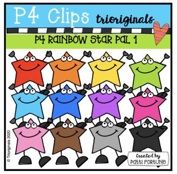 P Amazing Star Pals P Clips Trioriginals Rainbow Clipart Tpt