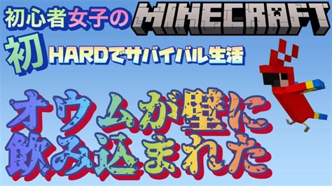 【minecraftshorts】初心者女子のminecraftで初サバイバル生活 『 オウムが壁に飲み込まれた』 みぅチャンネル