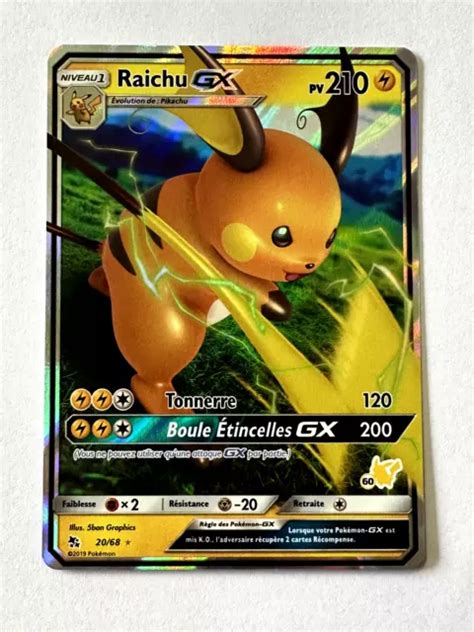 CARTE POKEMON Raichu GX 20 68 Français Neuf Deck EUR 7 99