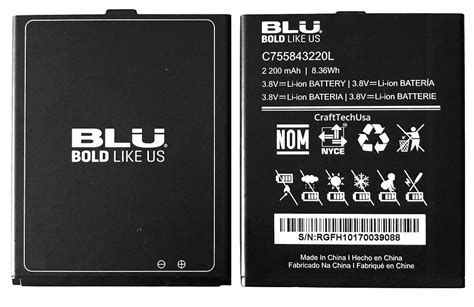 BLU Original OEM Battery C755843220L 2200mAh 3 8V For BLU Studio G2