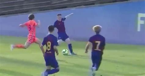 Louie Barry scores on Barcelona youth debut after becoming first Englishman in La Masia academy ...