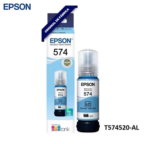 Botella De Tinta Epson T574520 AL EcoTank L8050 L18050 Color Cyan Claro