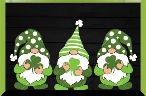 St Patricks Day Gnomes Svg Irish Gnomes With Shamrock Etsy Artofit