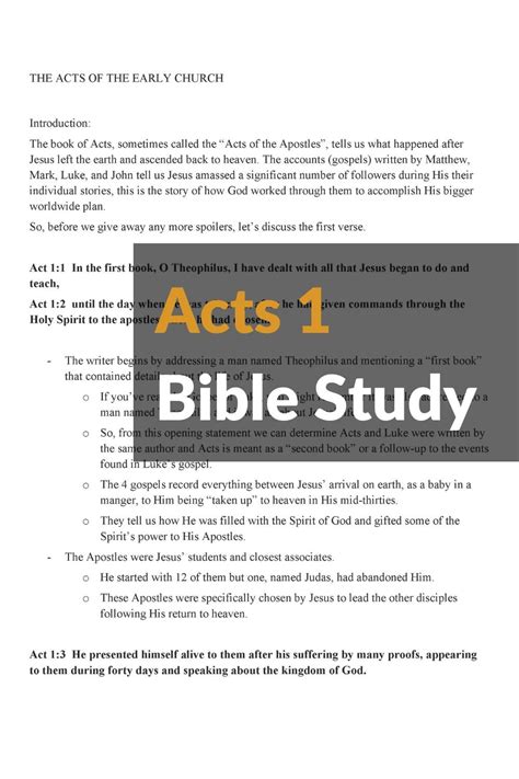 Acts 1 Bible Study Verse By Verse — 2belikechrist