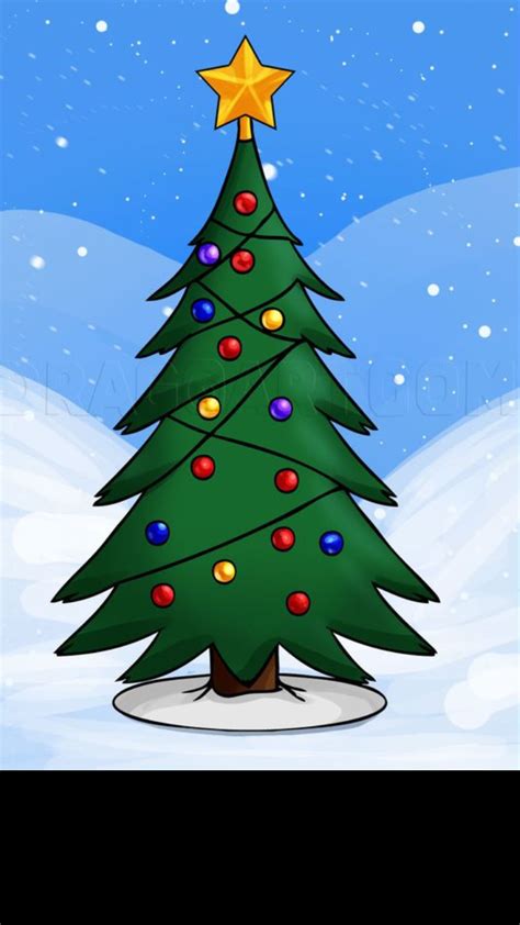 Easy Christmas Tree Drawings