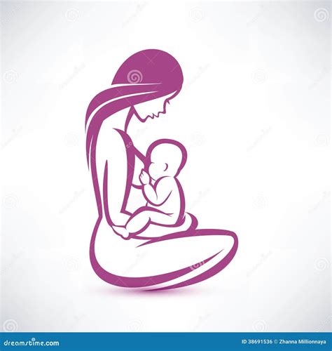 Mother Breast Feeding Her Baby Stock Vector Illustration Of